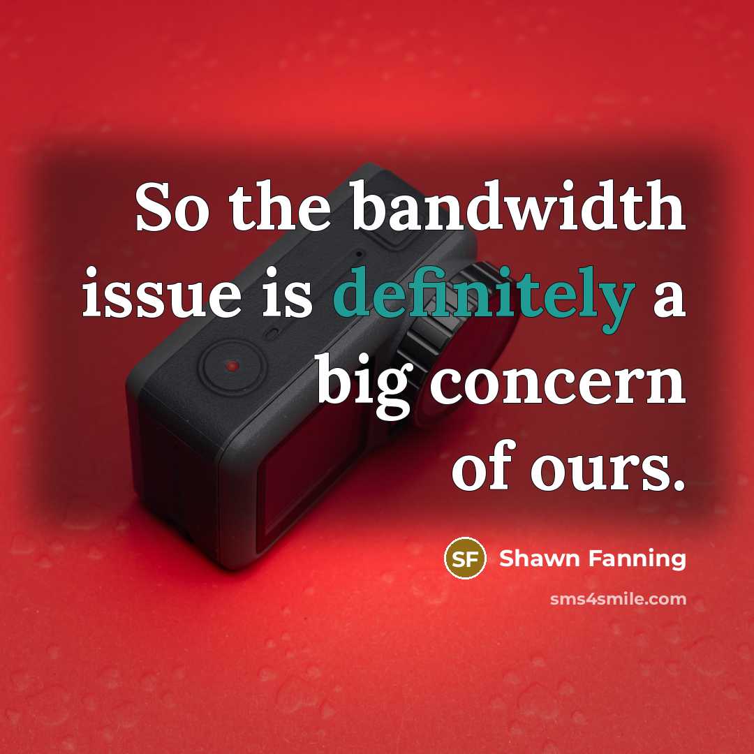 “So the bandwidth issue is definitely a big concern of ours.” quote by Shawn Fanning