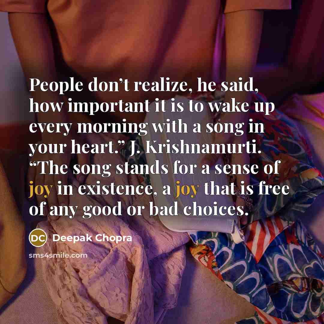 “People don’t realize, he said, how important it is to…” quote by Deepak Chopra