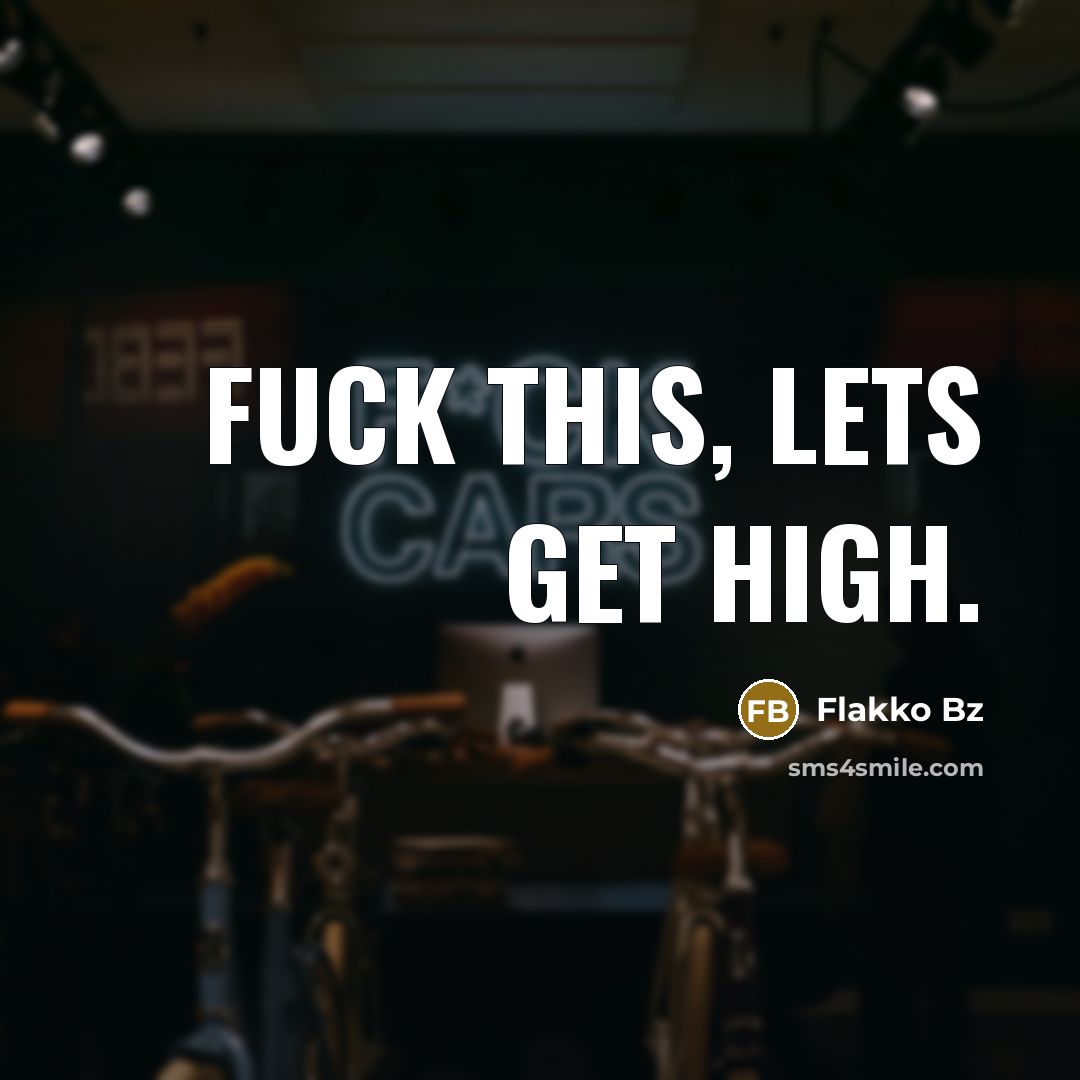 “Fuck this, lets get high.” quote by Flakko Bz