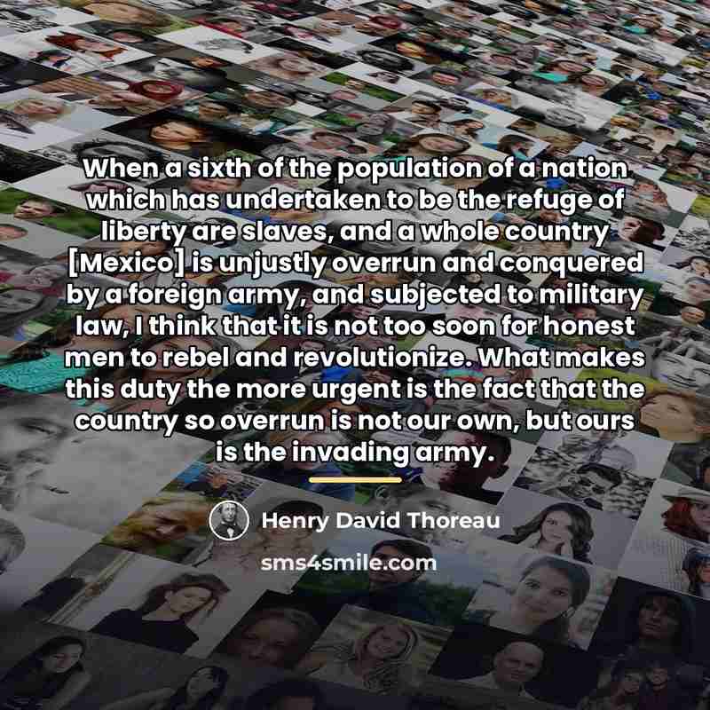 “When a sixth of the population of a nation which…” quote by Henry David Thoreau