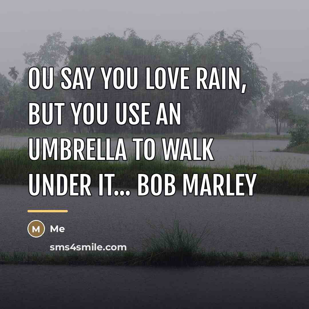 “Ou say you love rain, but you use an umbrella…” quote by ME