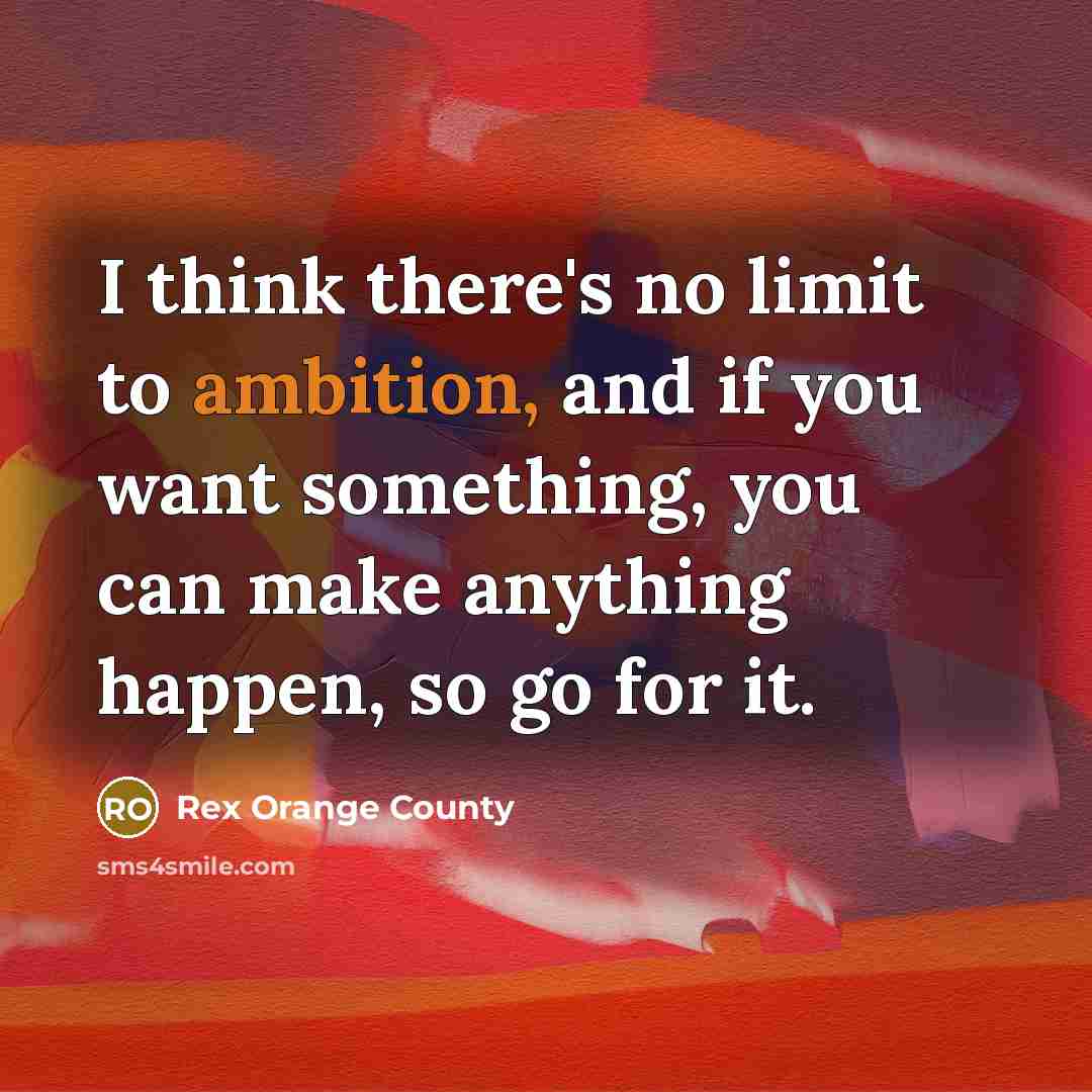 “I think there's no limit to ambition, and if you…” quote by Rex Orange County