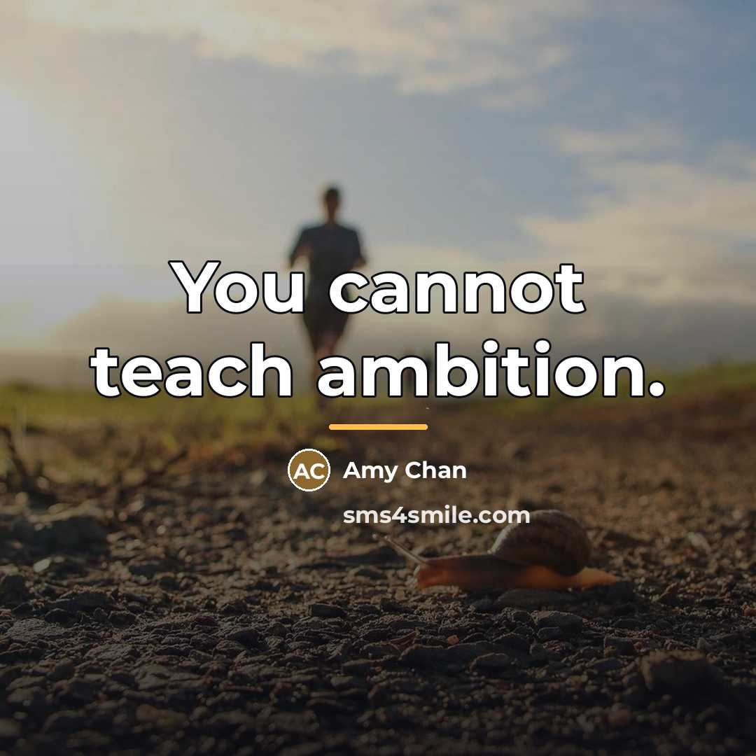 “You cannot teach ambition.…” quote by Amy Chan
