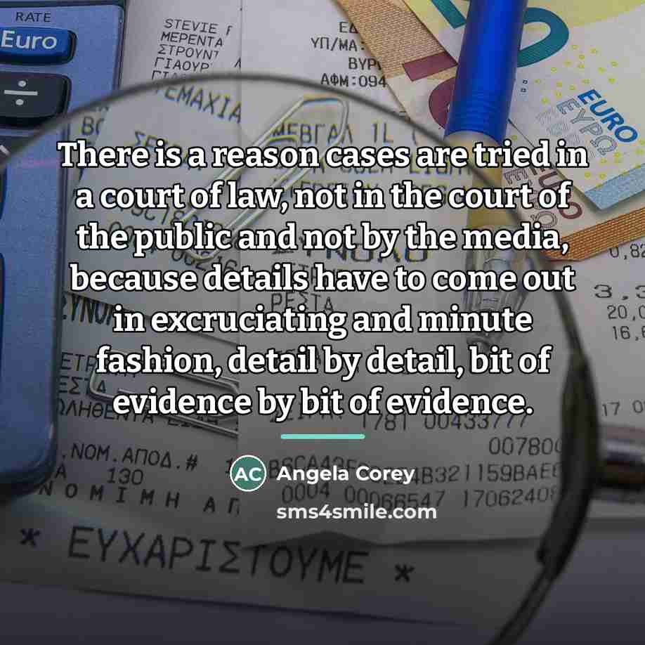 “There is a reason cases are tried in a court…” quote by Angela Corey