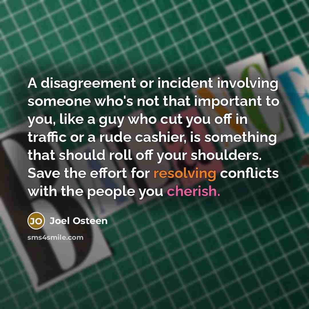 “A disagreement or incident involving someone who's not that important…” quote by Joel Osteen