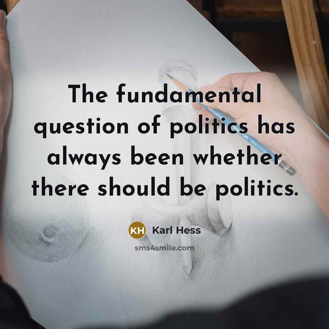 “The fundamental question of politics has always been whether there…” quote by Karl Hess