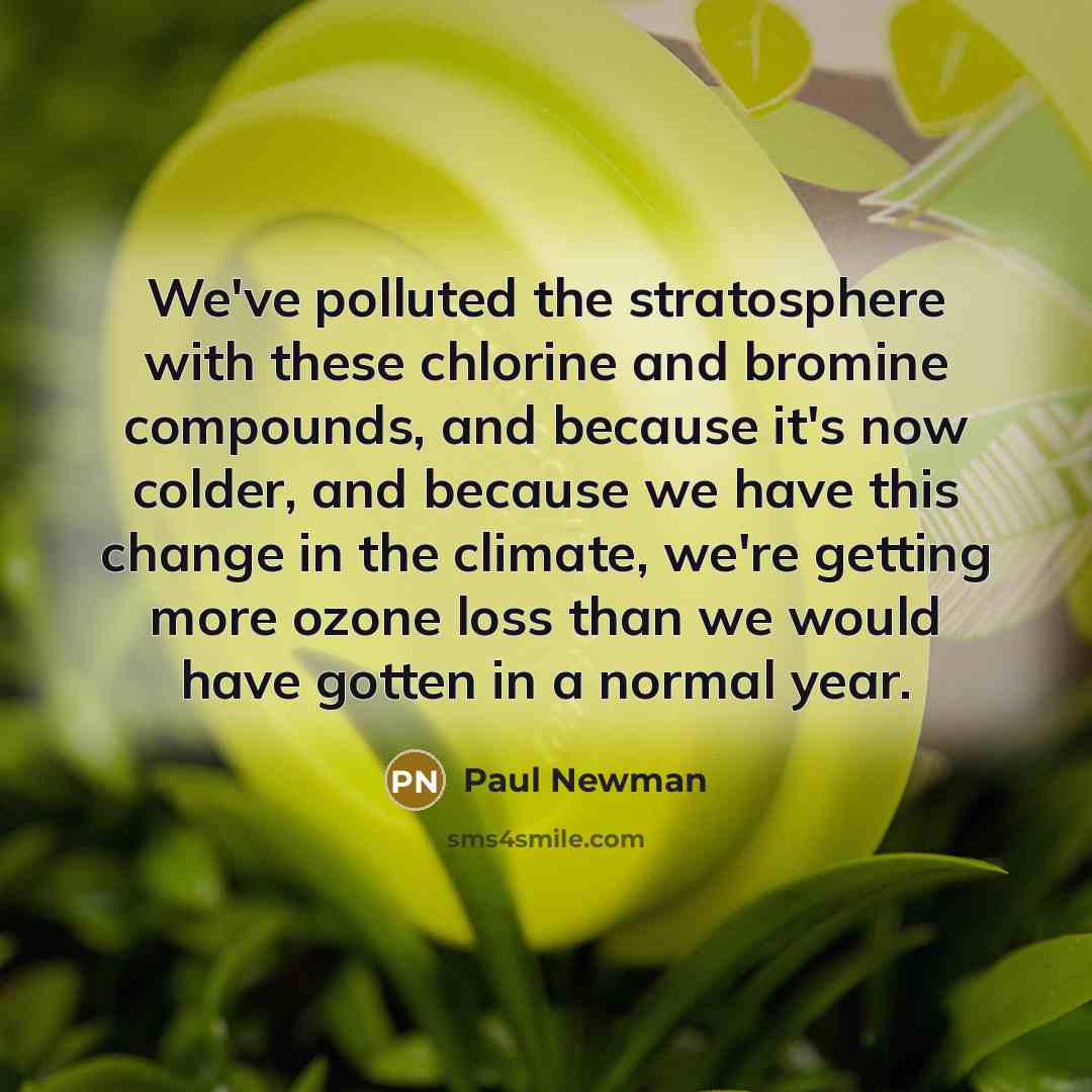 “We've polluted the stratosphere with these chlorine and bromine compounds,…” quote by Paul Newman