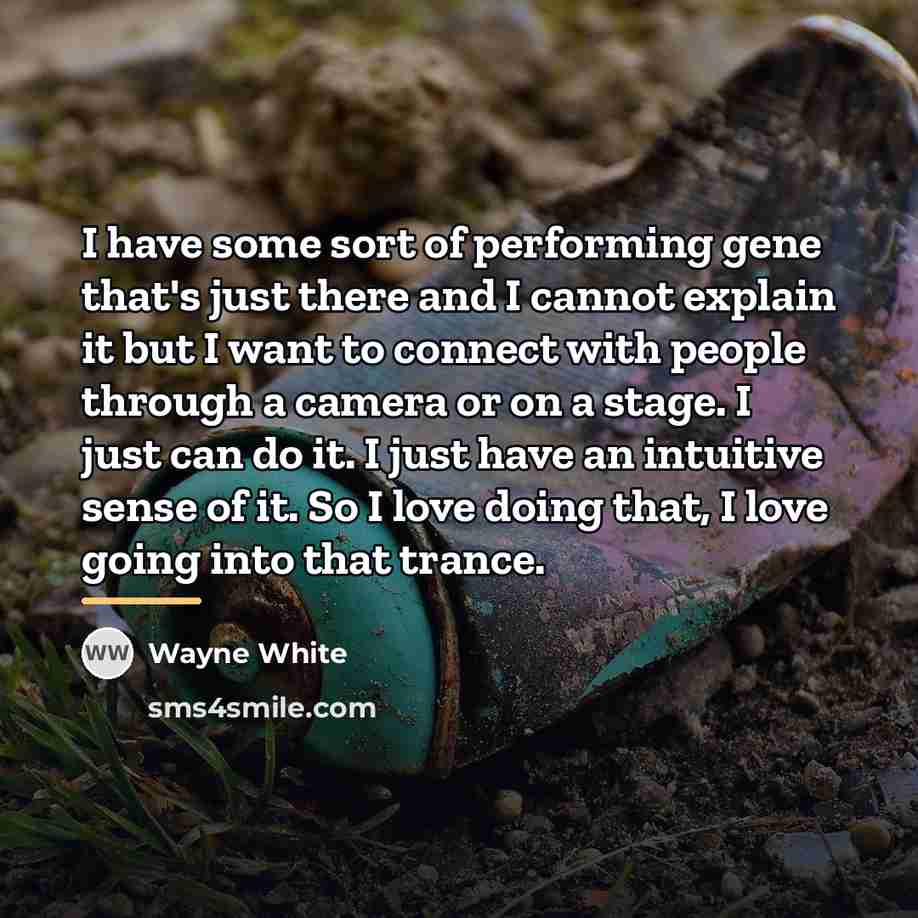 “I have some sort of performing gene that's just there…” quote by Wayne White