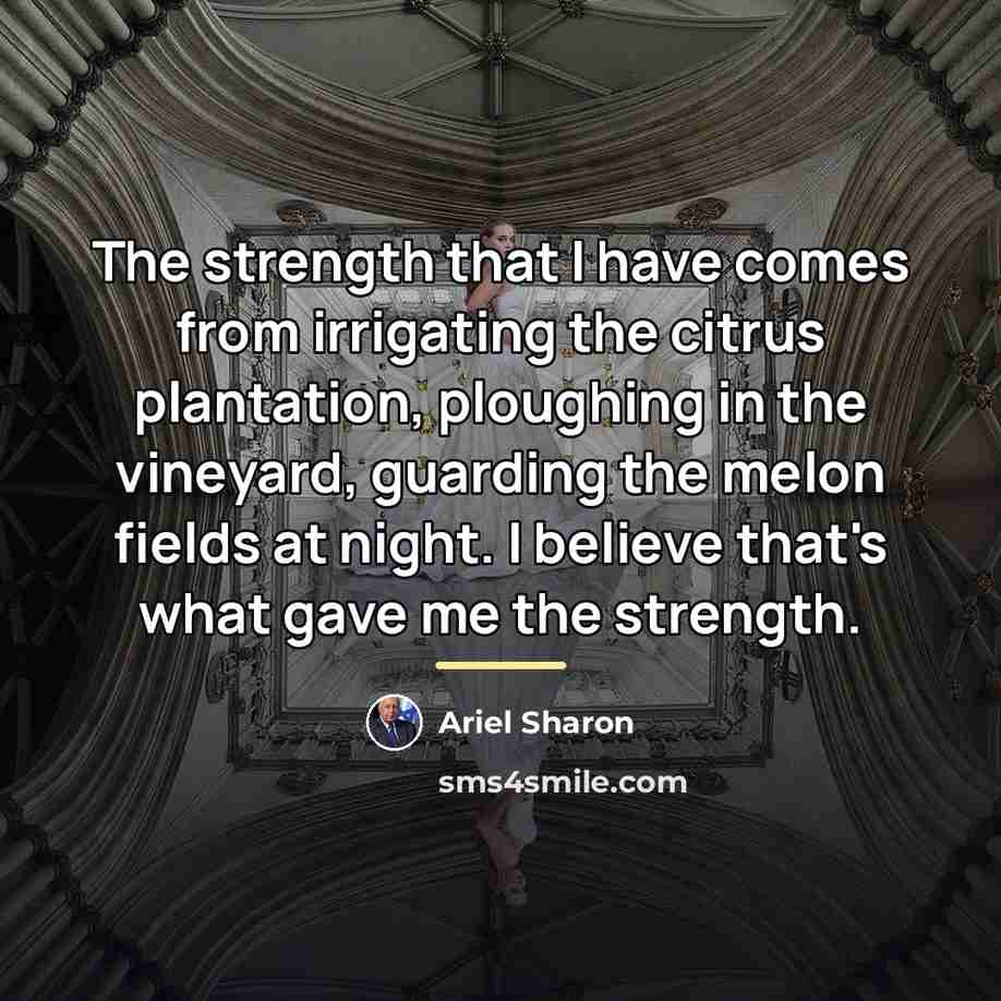“The strength that I have comes from irrigating the citrus…” quote by Ariel Sharon