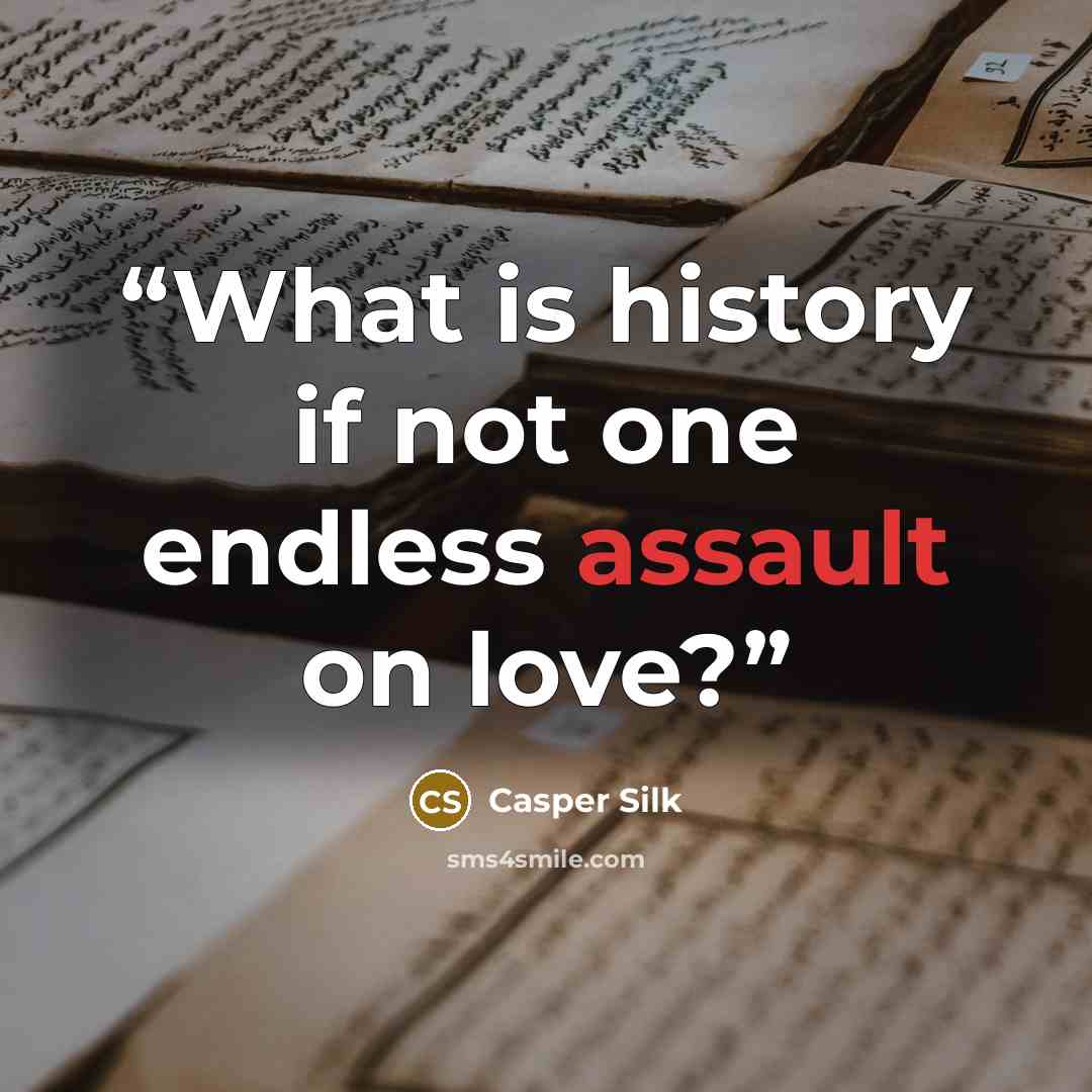 “What is history if not one endless assault on love?” quote by Casper Silk
