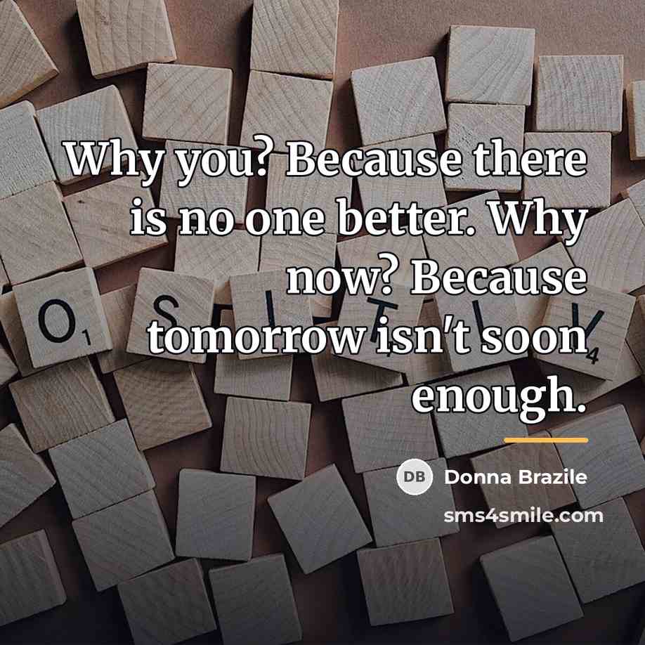 “Why you? Because there is no one better. Why now?…” quote by Donna Brazile