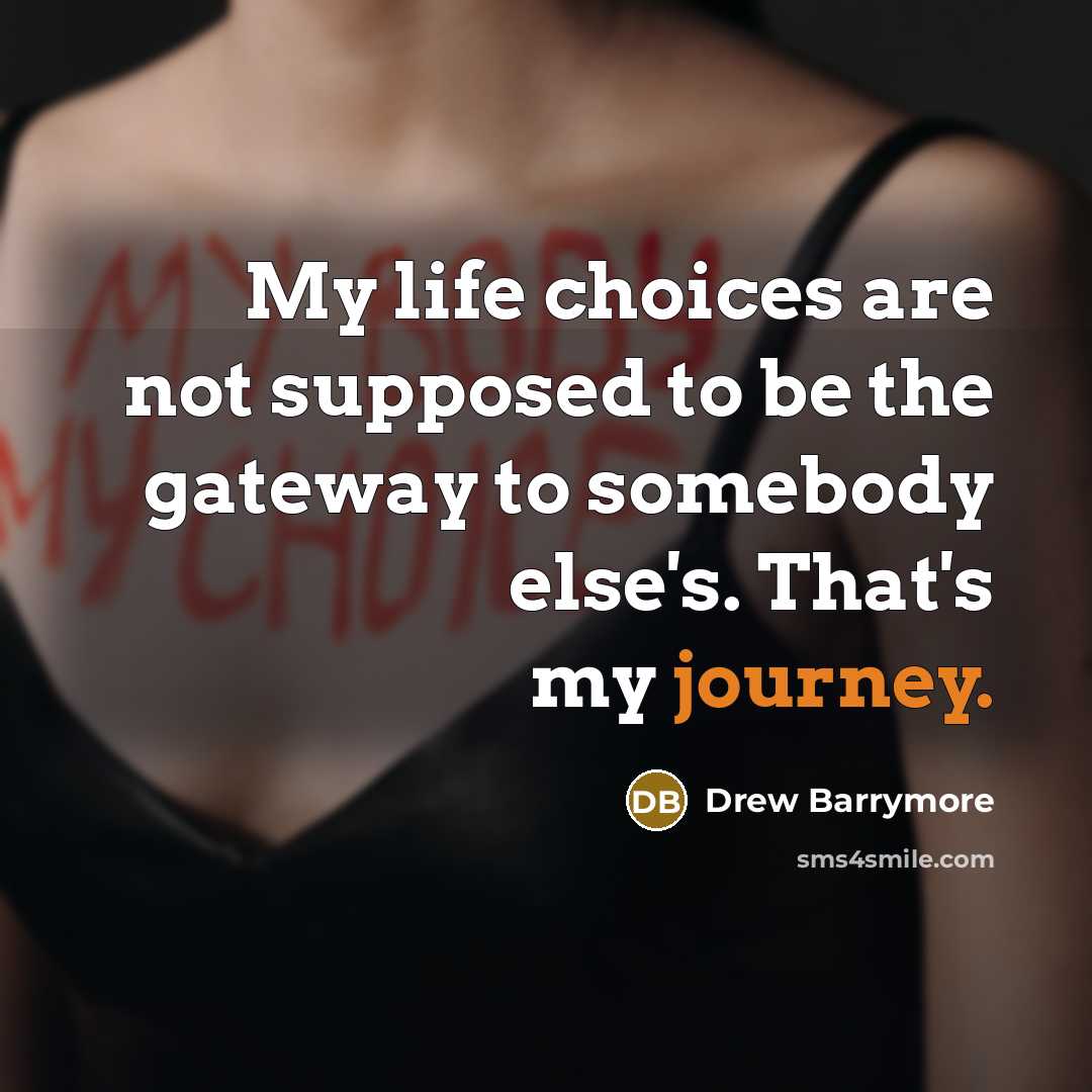 “My life choices are not supposed to be the gateway…” quote by Drew Barrymore