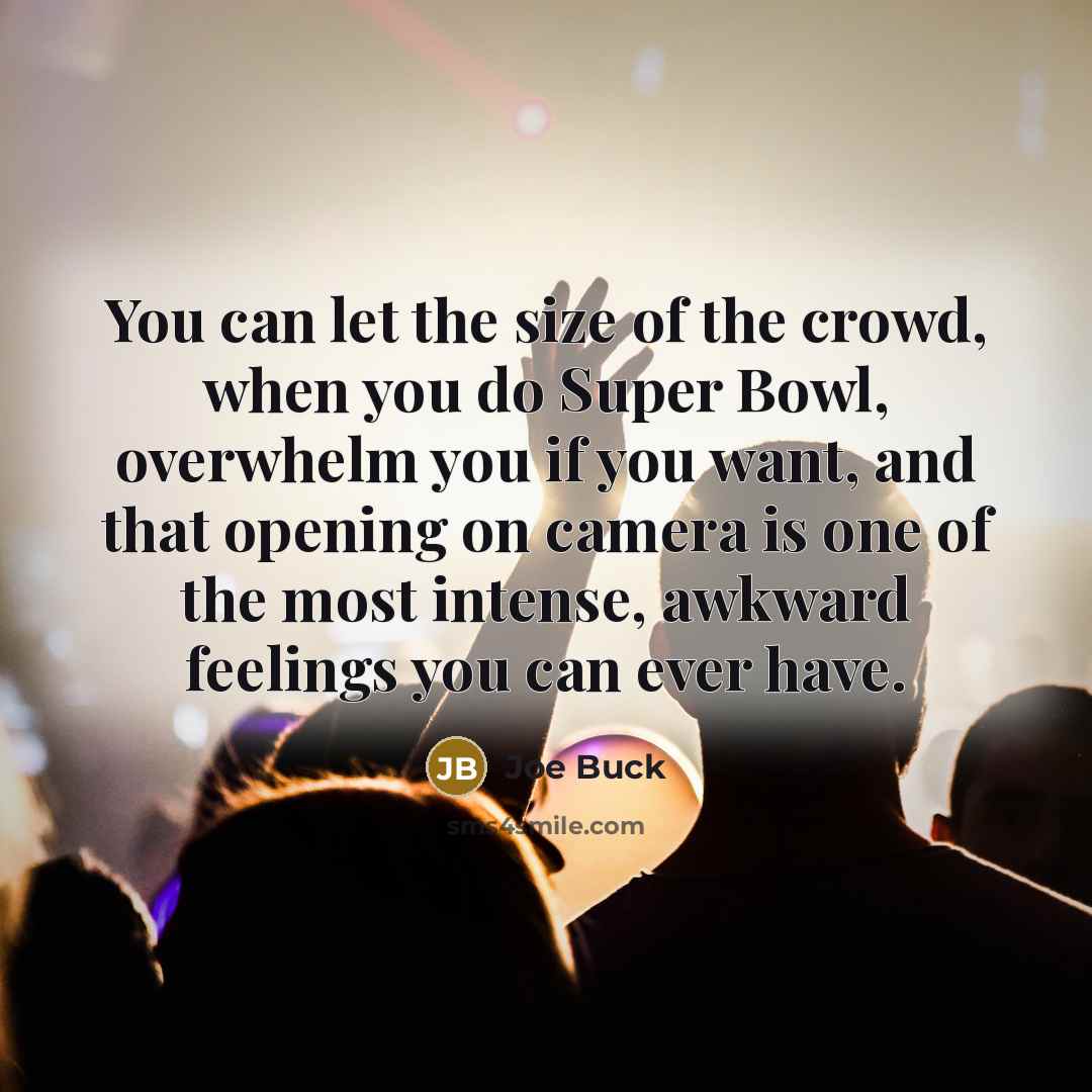 “You can let the size of the crowd, when you…” quote by Joe Buck