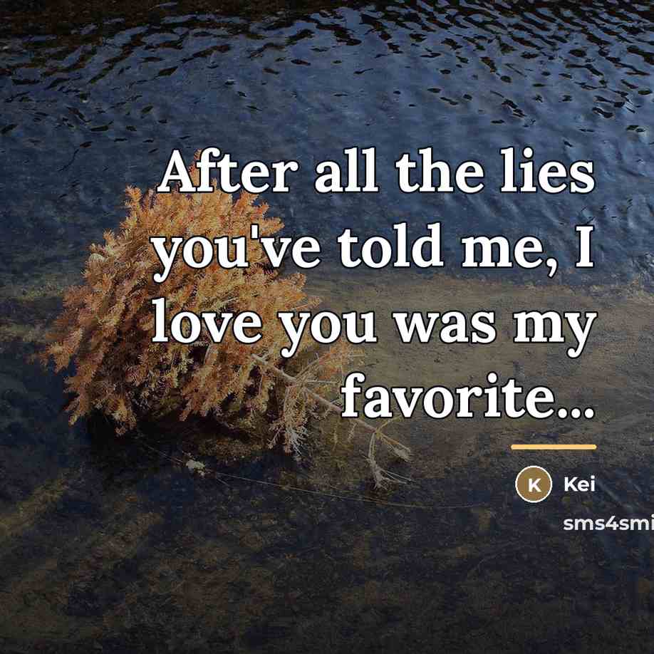 “After all the lies you've told me, I love you…” quote by Kei