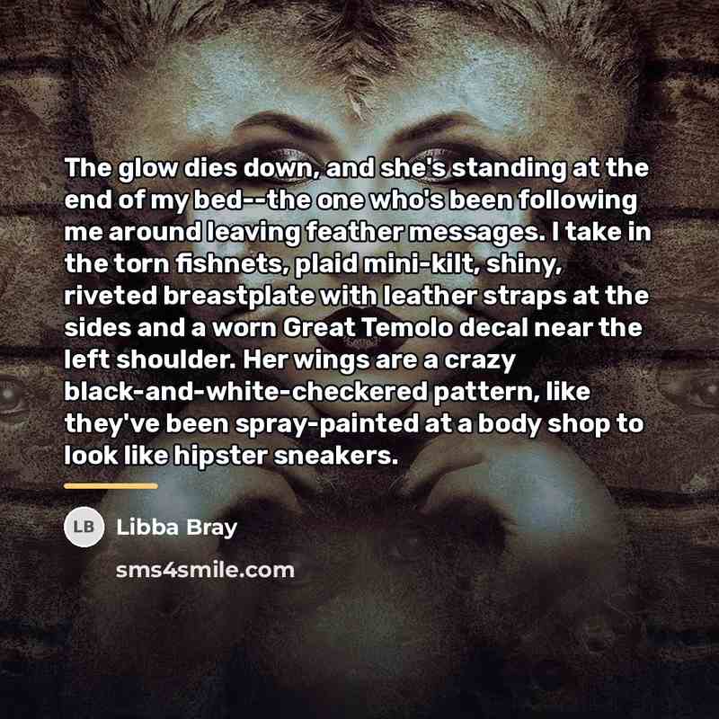 “The glow dies down, and she's standing at the end…” quote by Libba Bray