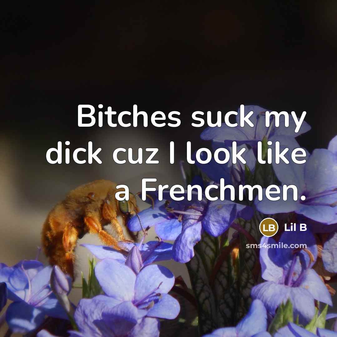 “Bitches suck my dick cuz I look like a Frenchmen.” quote by Lil B