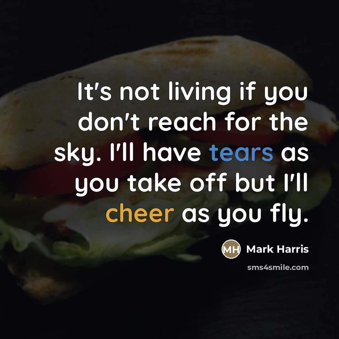 “It's not living if you don't reach for the sky.…” quote by Mark Harris