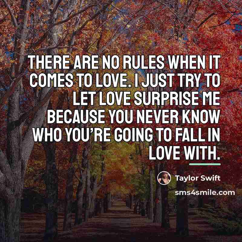 “There are no rules when it comes to love. I…” quote by Taylor Swift