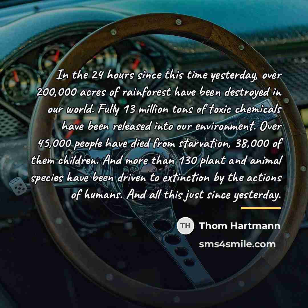 “In the 24 hours since this time yesterday, over 200,000…” quote by Thom Hartmann