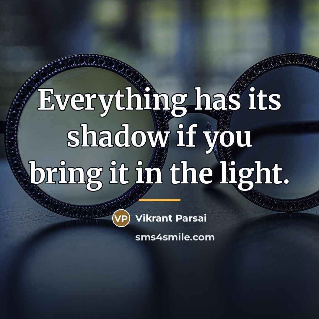 “Everything has its shadow if you bring it in the…” quote by Vikrant Parsai