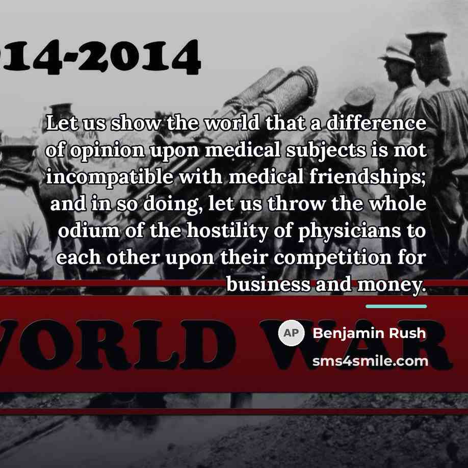 “Let us show the world that a difference of opinion…” quote by Benjamin Rush