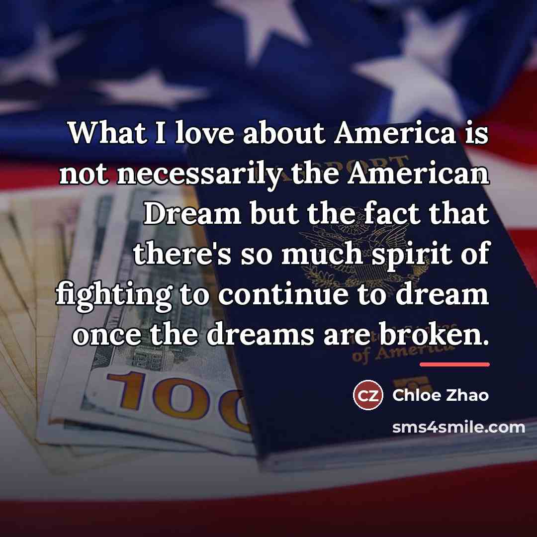 “What I love about America is not necessarily the American…” quote by Chloe Zhao