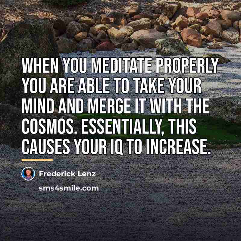 “When you meditate properly you are able to take your…” quote by Frederick Lenz