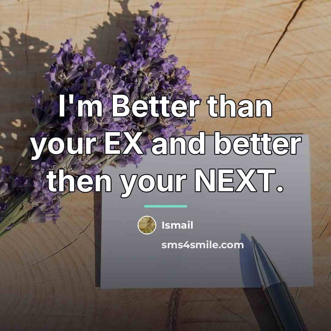 “I'm Better than your EX and better then your NEXT.…” quote by Ismail