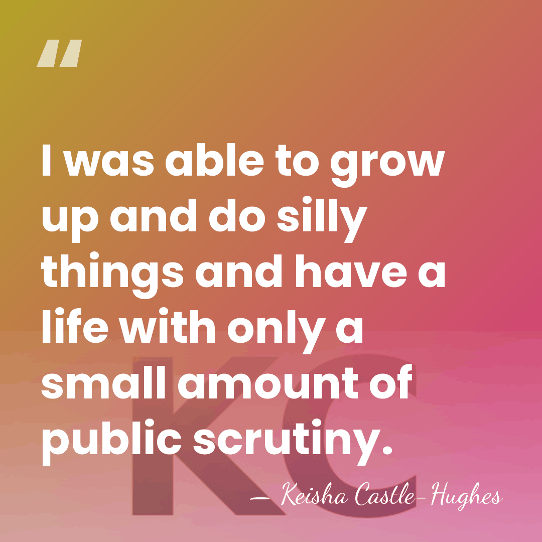 I was able to grow up and do silly things and have&hellip; - Keisha Castle-Hughes
