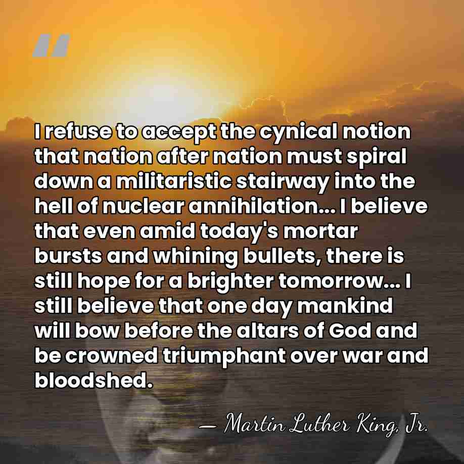 I refuse to accept the cynical notion that nation after nation must&hellip; - Martin Luther King, Jr.