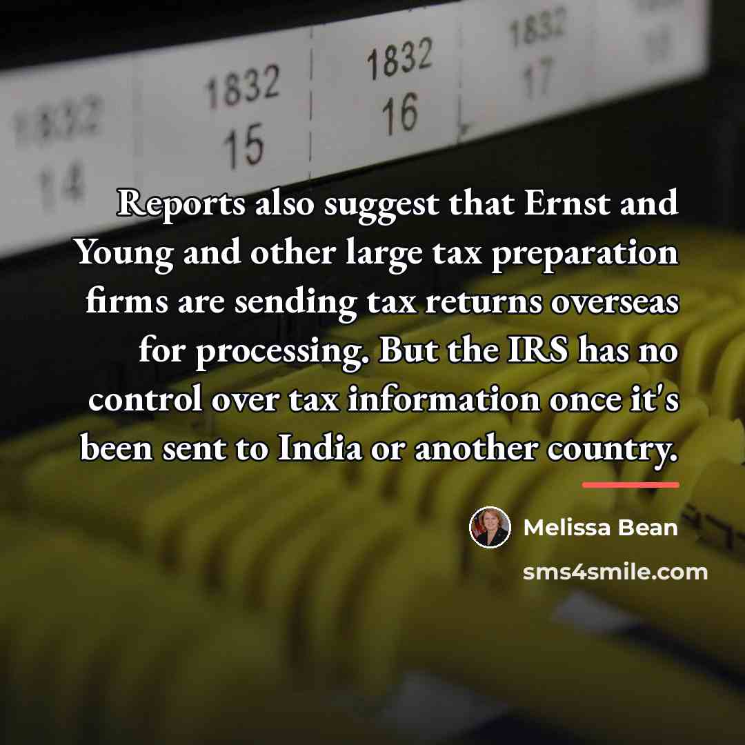 “Reports also suggest that Ernst and Young and other large…” quote by Melissa Bean