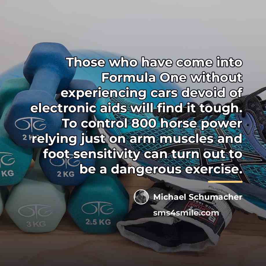 “Those who have come into Formula One without experiencing cars…” quote by Michael Schumacher