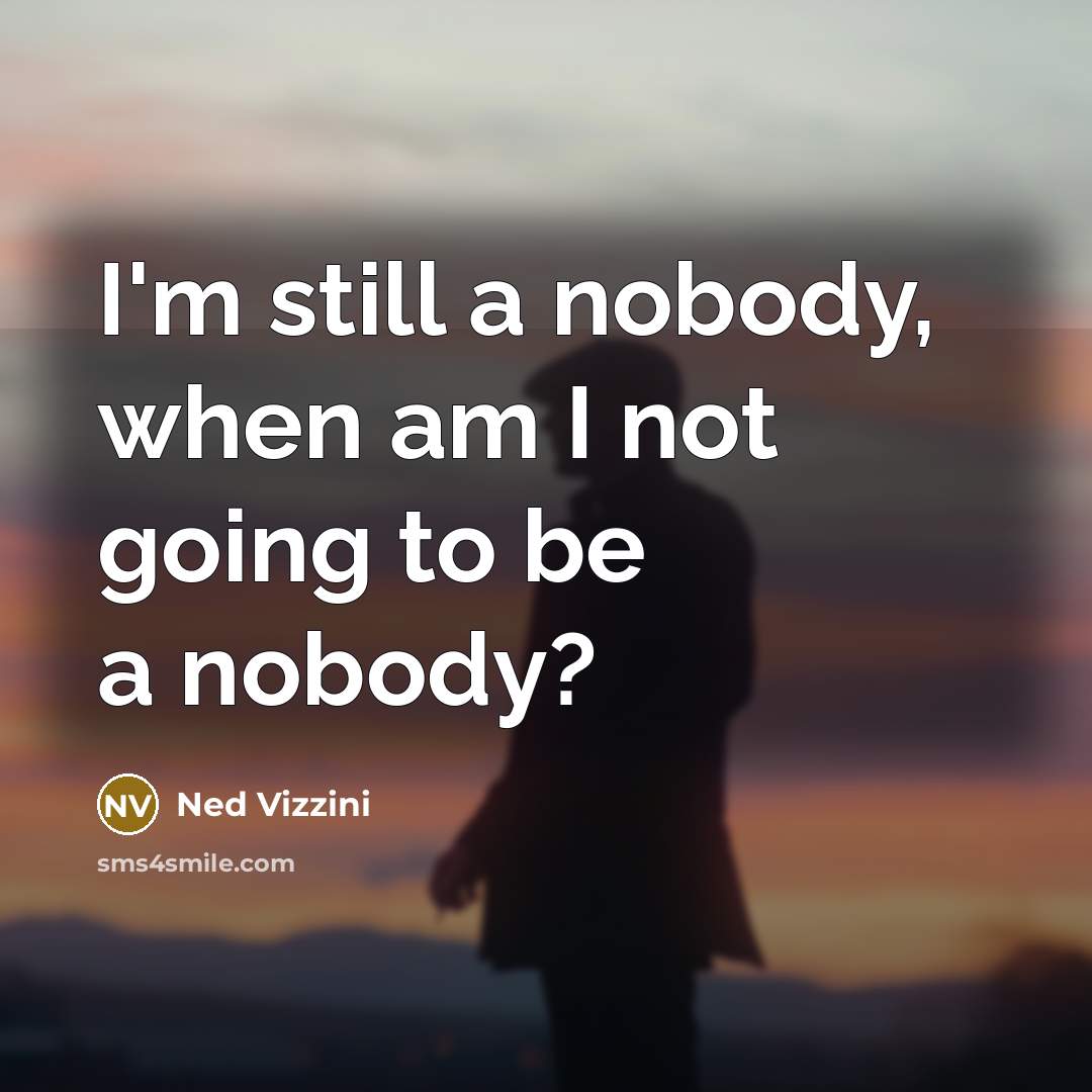 “I'm still a nobody, when am I not going to…” quote by Ned Vizzini