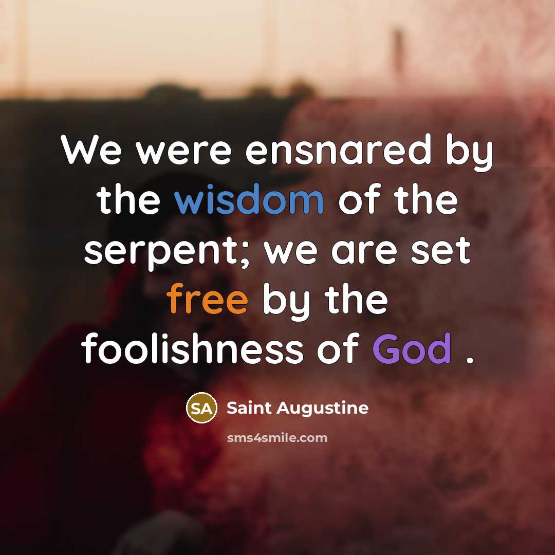 “We were ensnared by the wisdom of the serpent; we…” quote by Saint Augustine
