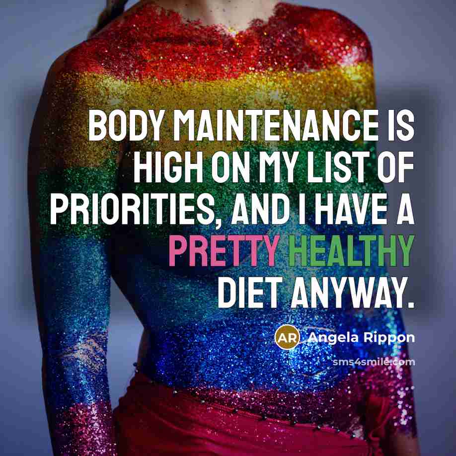 “Body maintenance is high on my list of priorities, and…” quote by Angela Rippon