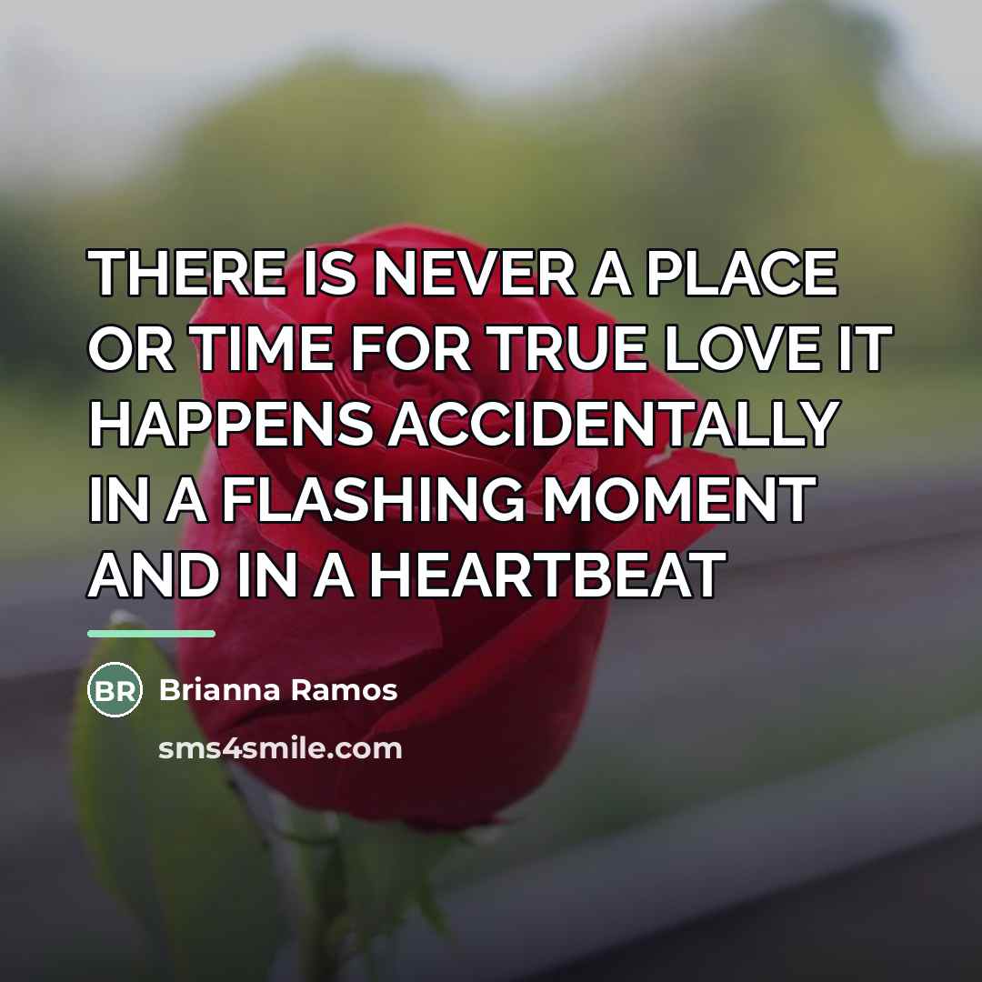 “THERE IS NEVER A PLACE OR TIME FOR TRUE LOVE…” quote by BRIANNA RAMOS