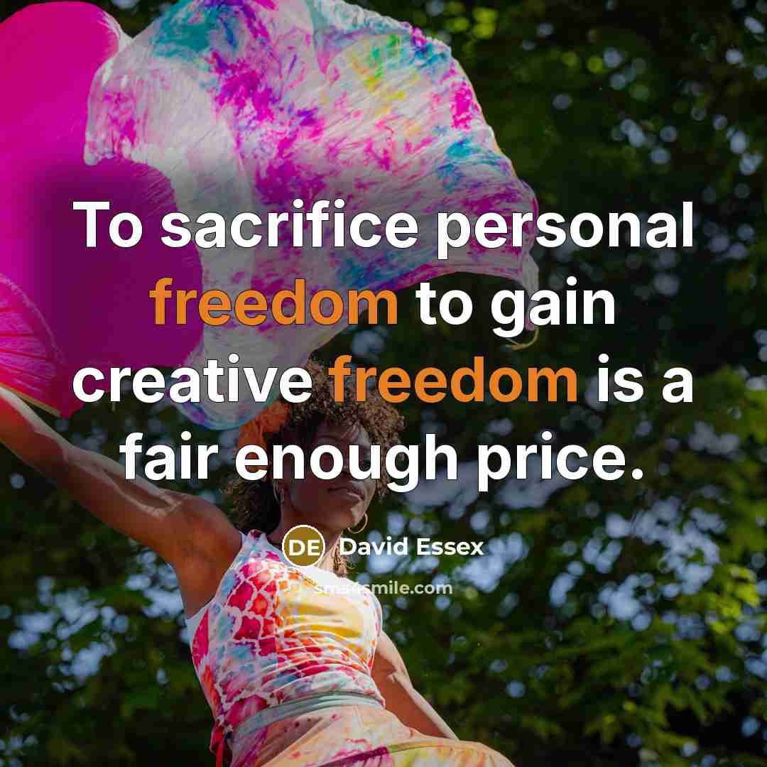 “To sacrifice personal freedom to gain creative freedom is a…” quote by David Essex