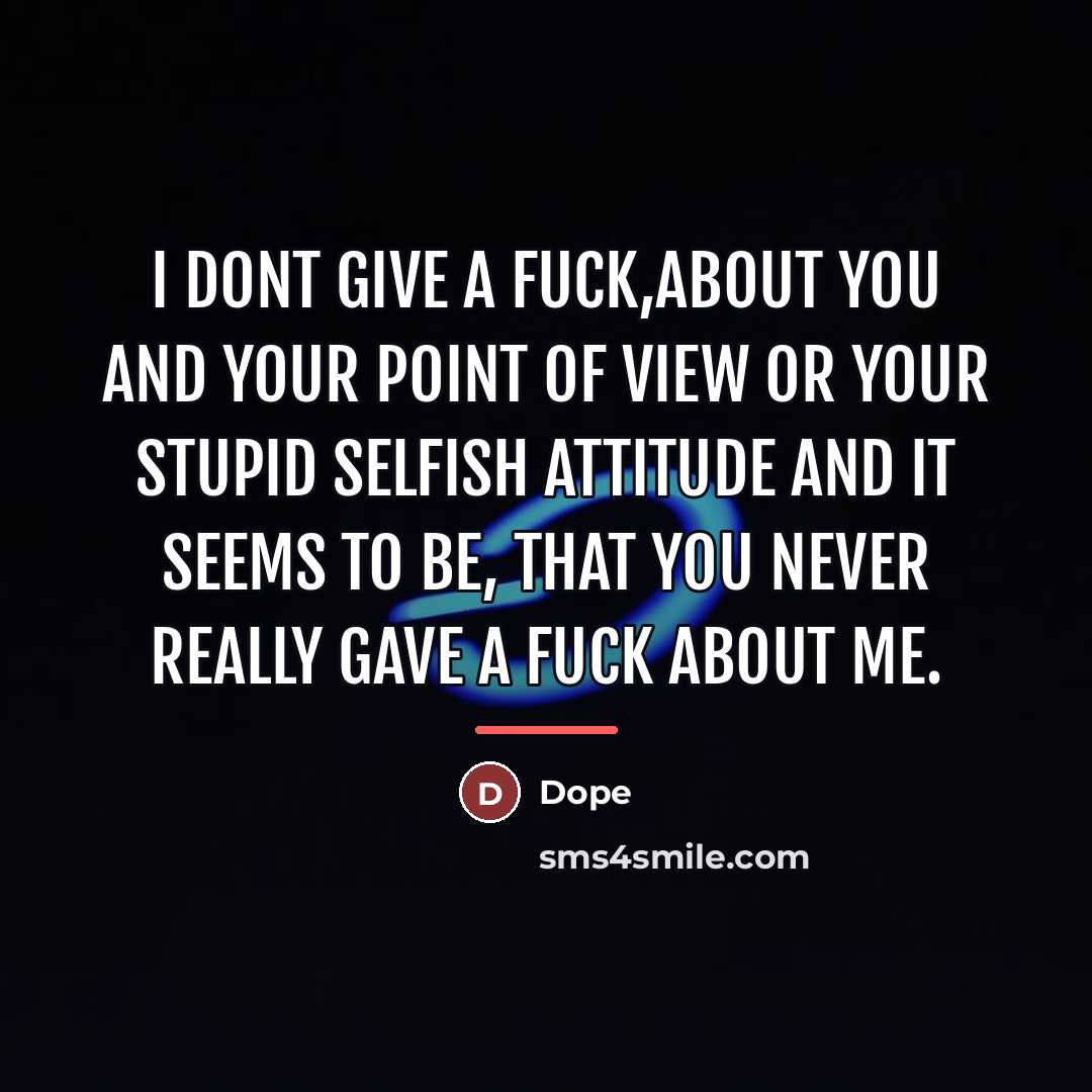 “I dont give a fuck,about you and your point of…” quote by Dope