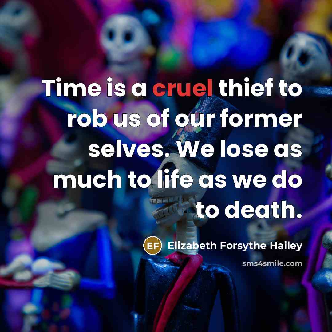 “Time is a cruel thief to rob us of our…” quote by Elizabeth Forsythe Hailey