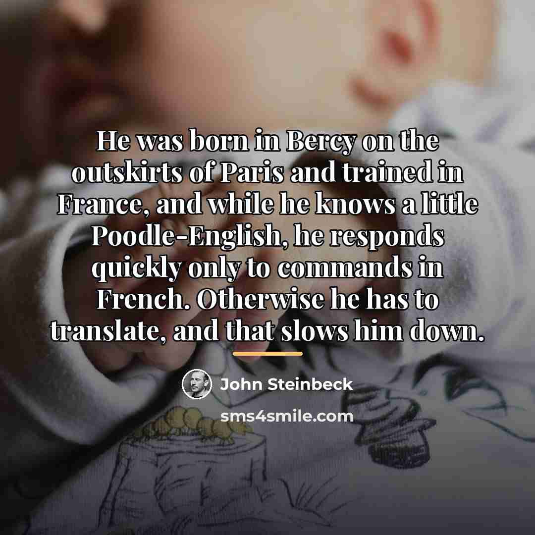 “He was born in Bercy on the outskirts of Paris…” quote by John Steinbeck