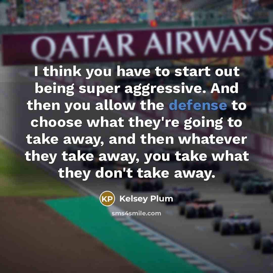 “I think you have to start out being super aggressive.…” quote by Kelsey Plum