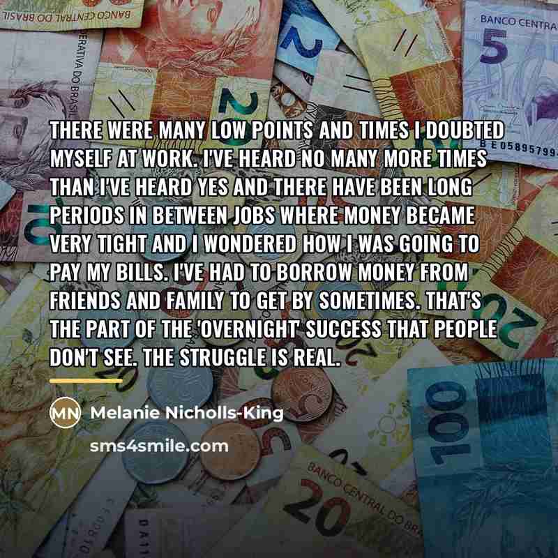 “There were many low points and times I doubted myself…” quote by Melanie Nicholls-King