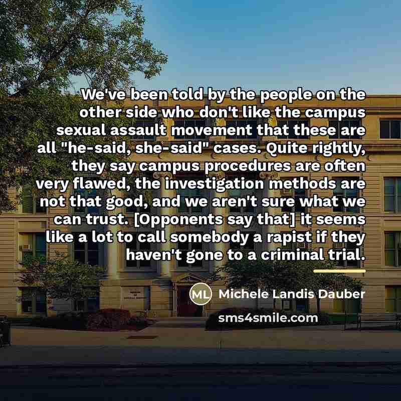 “We've been told by the people on the other side…” quote by Michele Landis Dauber