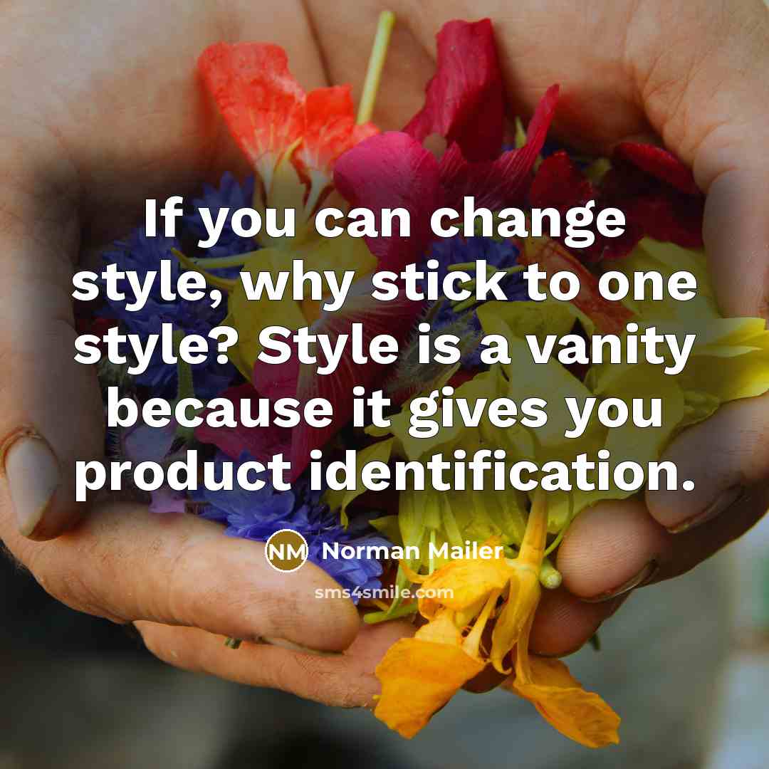 “If you can change style, why stick to one style?…” quote by Norman Mailer
