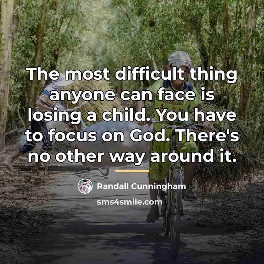 “The most difficult thing anyone can face is losing a…” quote by Randall Cunningham