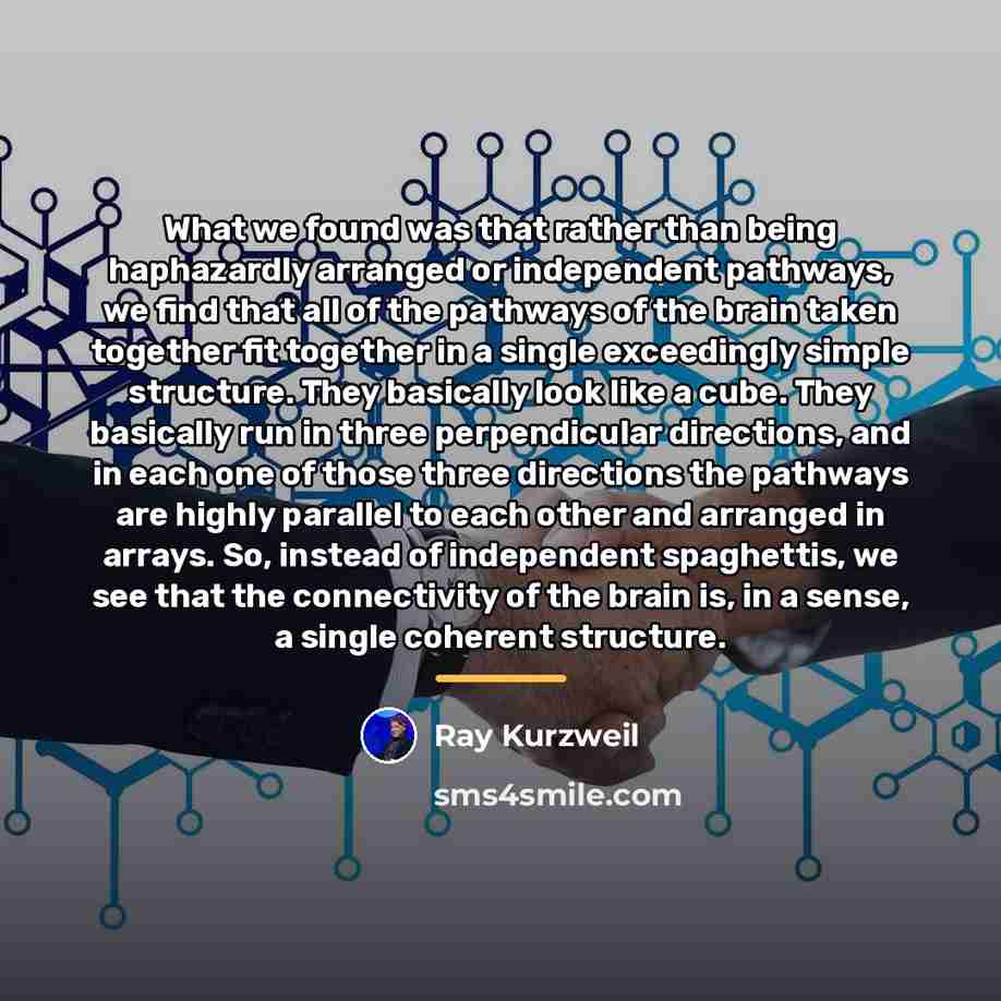 “What we found was that rather than being haphazardly arranged…” quote by Ray Kurzweil