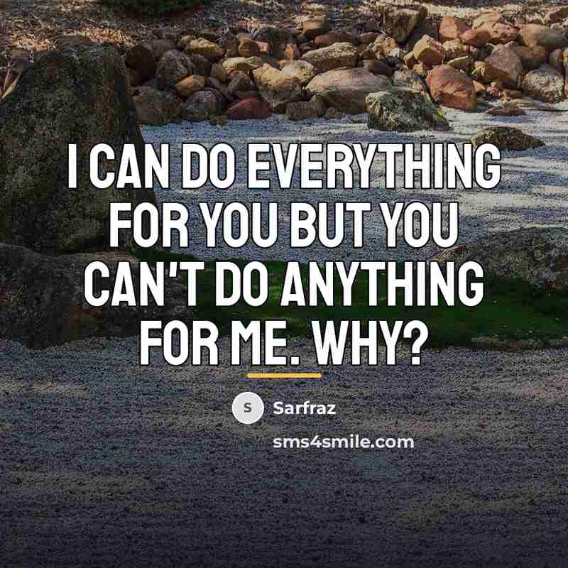“I can do everything for you but you can't do…” quote by Sarfraz
