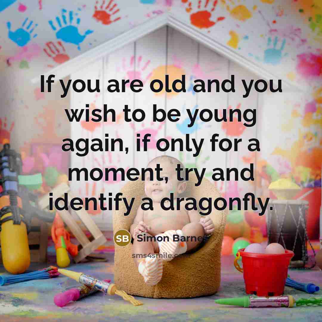 “If you are old and you wish to be young…” quote by Simon Barnes