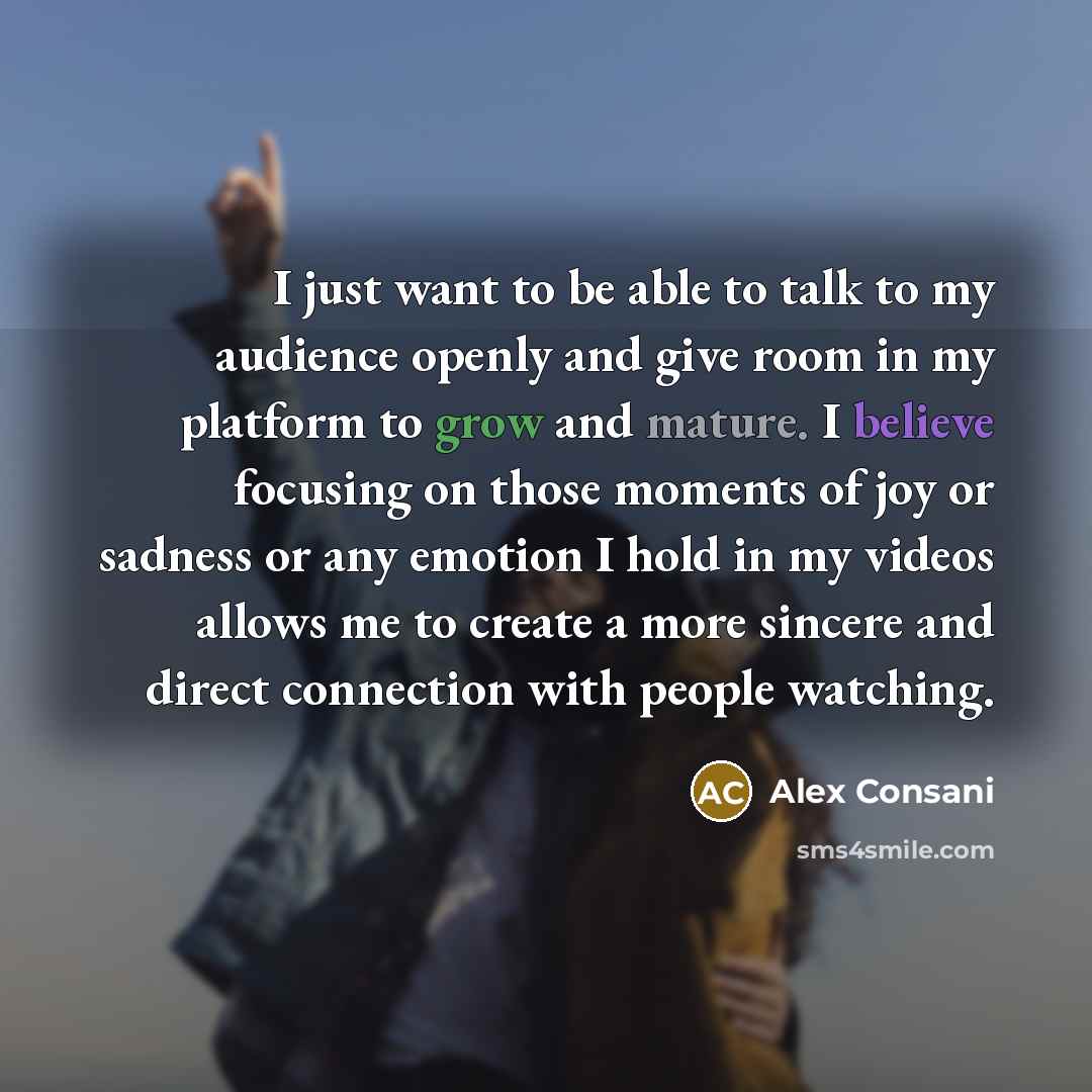 “I just want to be able to talk to my…” quote by Alex Consani