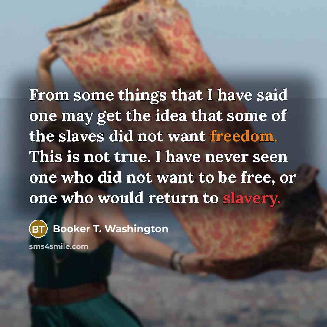 “From some things that I have said one may get…” quote by Booker T. Washington